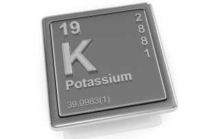 Potassium. Chemical element symbol & atomic mass